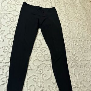 Lululemon black leggings, size 8. One small white mark shown in picture.